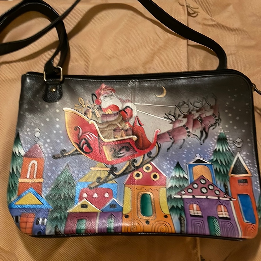 Anuschka Rare Christmas Handbag